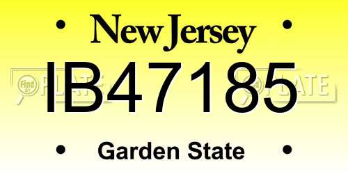 IB47185 New Jersey License Plate