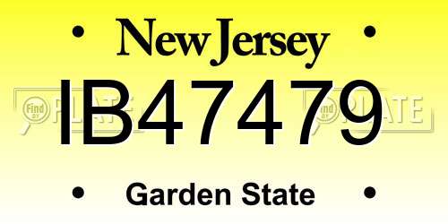 IB47479 New Jersey License Plate