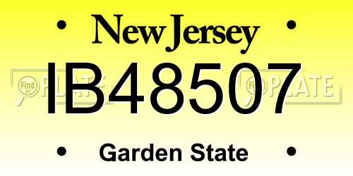 IB48507 New Jersey License Plate