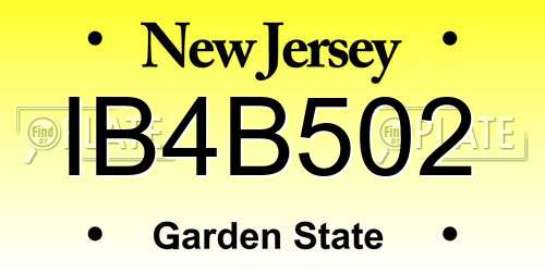 IB4B502 New Jersey License Plate