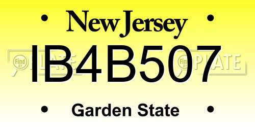 IB4B507 New Jersey License Plate