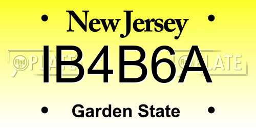 IB4B6A New Jersey License Plate