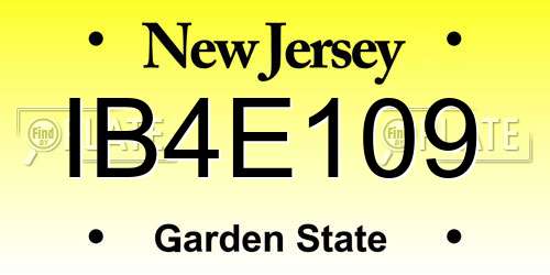 IB4E109 New Jersey License Plate