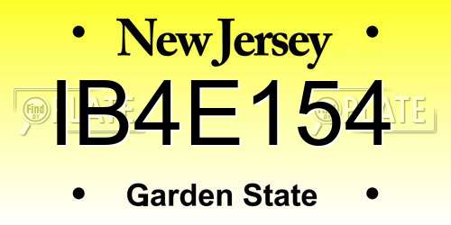 IB4E154 New Jersey License Plate