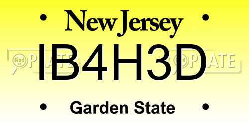 IB4H3D New Jersey License Plate