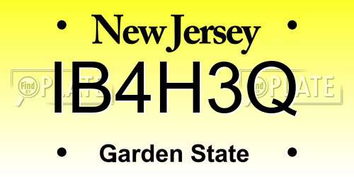 IB4H3Q New Jersey License Plate