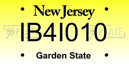 IB4I010 New Jersey License Plate