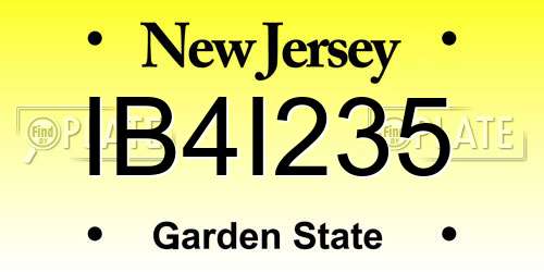 IB4I235 New Jersey License Plate