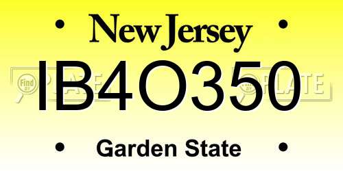 IB4O350 New Jersey License Plate