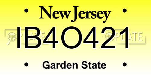 IB4O421 New Jersey License Plate