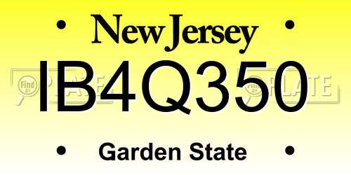 IB4Q350 New Jersey License Plate