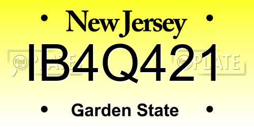 IB4Q421 New Jersey License Plate