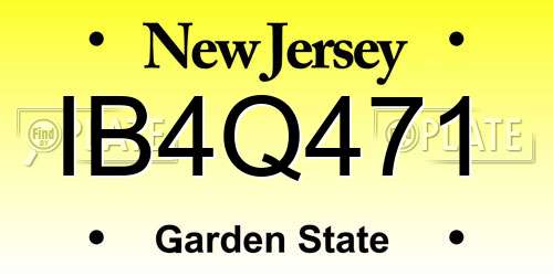 IB4Q471 New Jersey License Plate