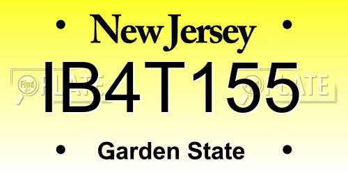 IB4T155 New Jersey License Plate