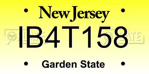 IB4T158 New Jersey License Plate