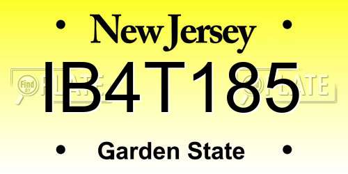 IB4T185 New Jersey License Plate