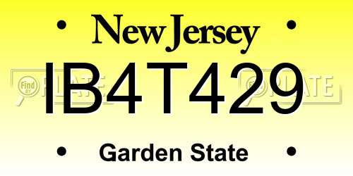 IB4T429 New Jersey License Plate