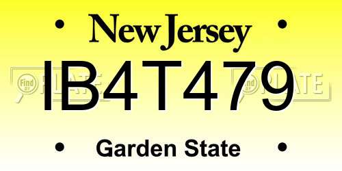IB4T479 New Jersey License Plate