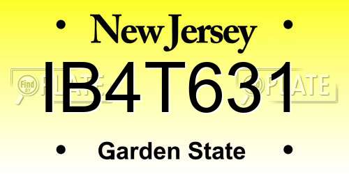 IB4T631 New Jersey License Plate