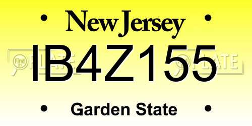 IB4Z155 New Jersey License Plate
