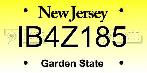 IB4Z185 New Jersey License Plate