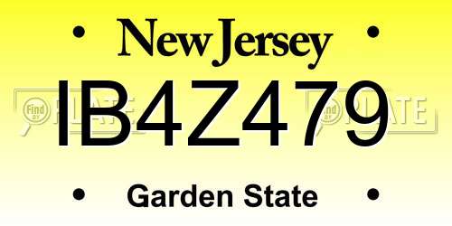 IB4Z479 New Jersey License Plate