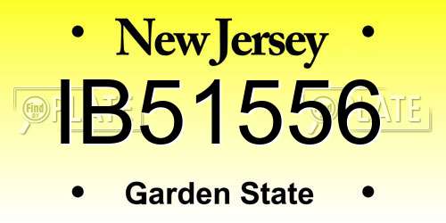 IB51556 New Jersey License Plate