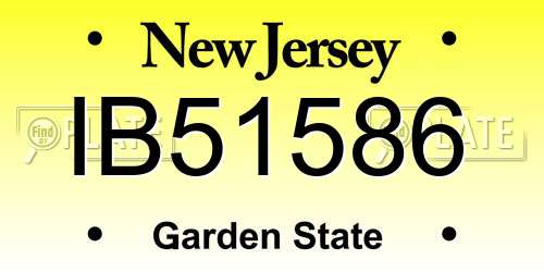 IB51586 New Jersey License Plate