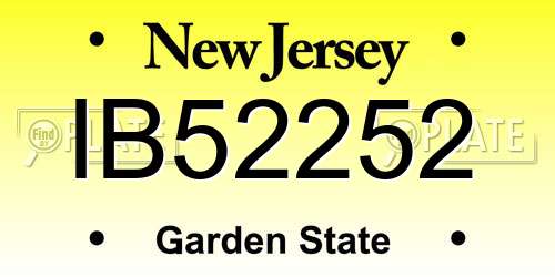 IB52252 New Jersey License Plate