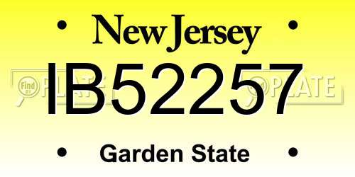 IB52257 New Jersey License Plate