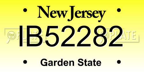 IB52282 New Jersey License Plate