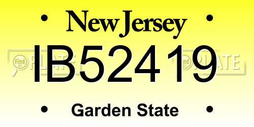 IB52419 New Jersey License Plate