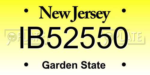 IB52550 New Jersey License Plate