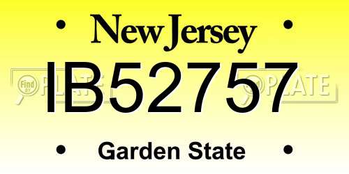 IB52757 New Jersey License Plate
