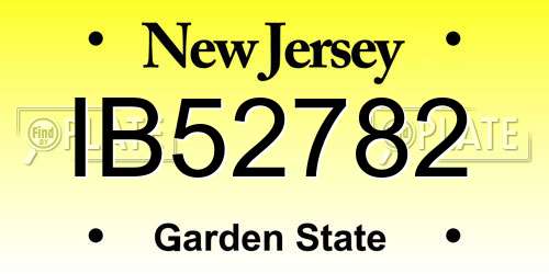 IB52782 New Jersey License Plate