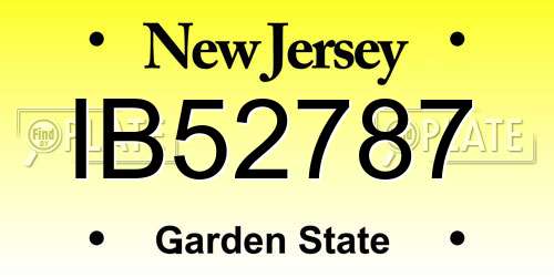 IB52787 New Jersey License Plate