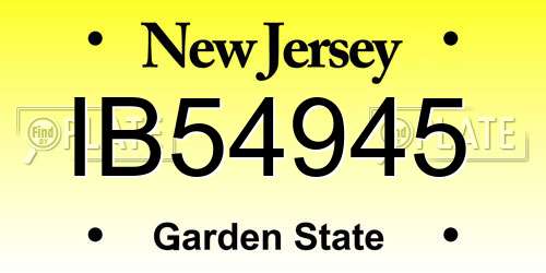 IB54945 New Jersey License Plate