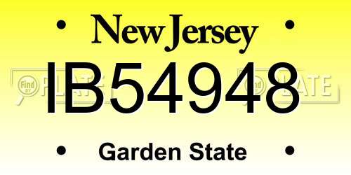 IB54948 New Jersey License Plate