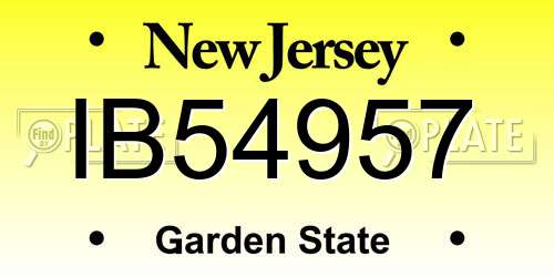 IB54957 New Jersey License Plate