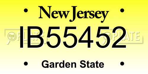 IB55452 New Jersey License Plate
