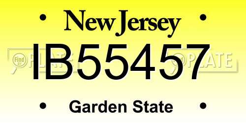 IB55457 New Jersey License Plate