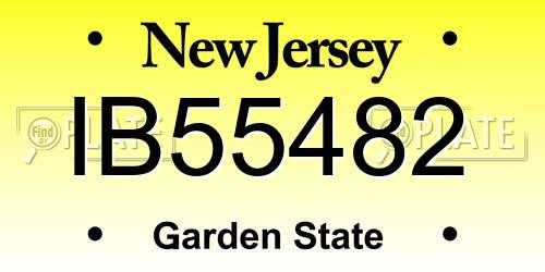 IB55482 New Jersey License Plate