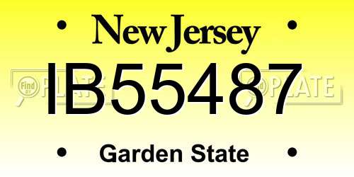 IB55487 New Jersey License Plate