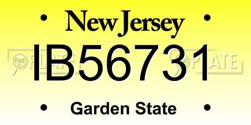 IB56731 New Jersey License Plate