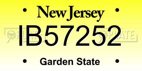 IB57252 New Jersey License Plate
