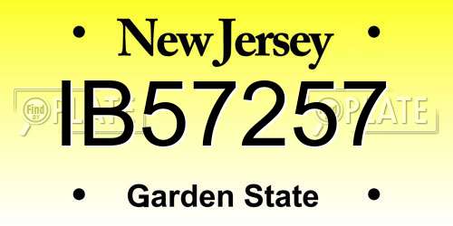 IB57257 New Jersey License Plate