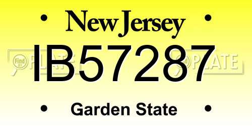IB57287 New Jersey License Plate