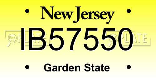 IB57550 New Jersey License Plate