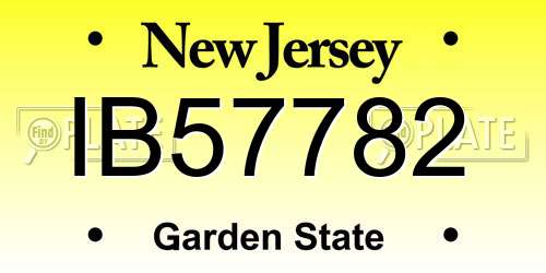 IB57782 New Jersey License Plate