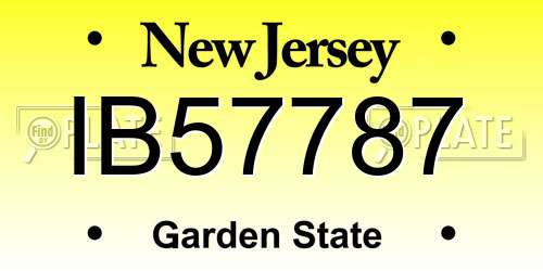 IB57787 New Jersey License Plate